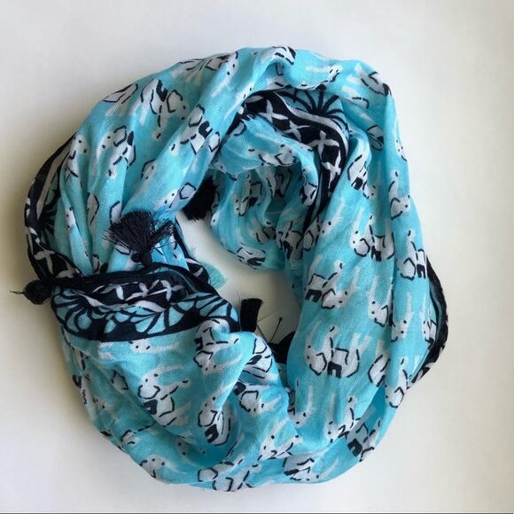 NWT Preppy Infinity Scarf with Tassels Trim - Picture 1 of 4